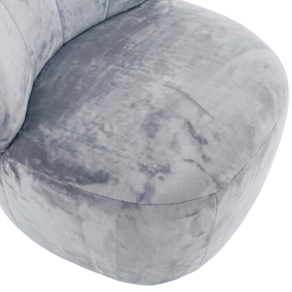SESSEL in Plüsch Hellgrau  - Hellgrau/Schwarz, MODERN, Textil/Metall (82/78/81cm) - Carryhome