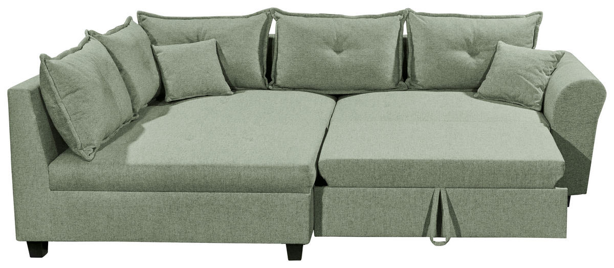 HÖRNSOFFA i vävt tyg grön  - grön/svart, Modern, textil/plast (175/252cm) - Livetastic