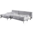 ECKSOFA in Chenille Grau  - Schwarz/Grau, MODERN, Textil/Metall (182/290cm) - Hom`in