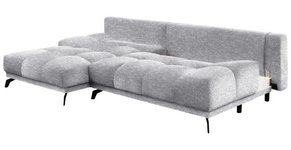 ECKSOFA in Chenille Grau  - Schwarz/Grau, MODERN, Textil/Metall (182/290cm) - Hom`in