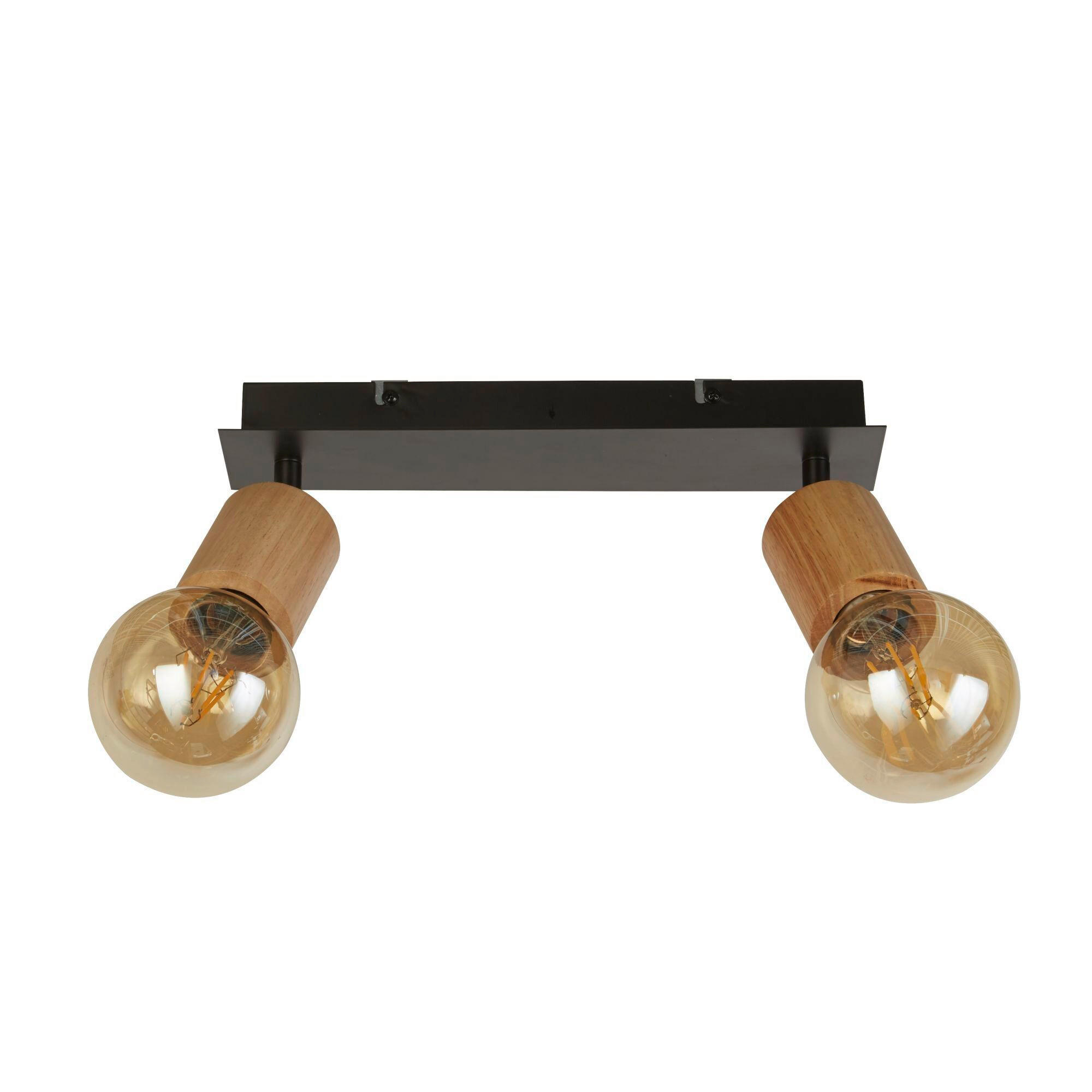 STRAHLER 18/9/43 cm   - Schwarz, Natur, Holz/Metall (18/9/43cm)