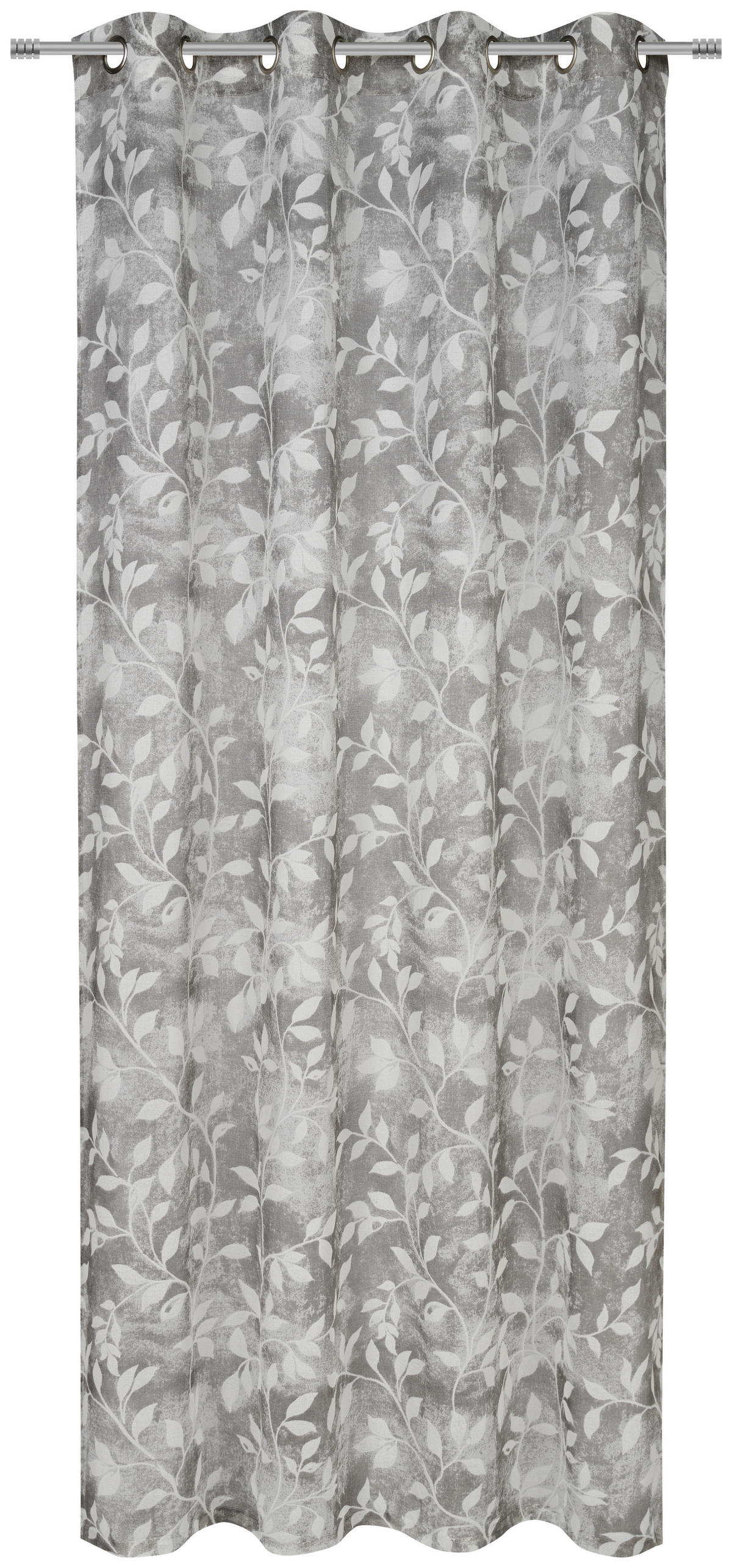 ÖSENVORHANG halbtransparent  - Weiß/Grau, Design, Textil (135/245cm) - Esposa
