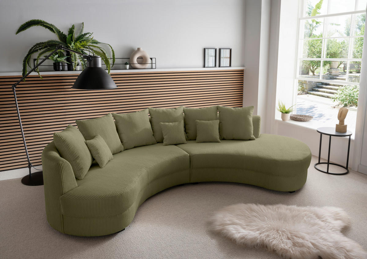 SOFFA i textil olivgrön  - olivgrön/svart, Design, textil/plast (300/160cm) - Livetastic