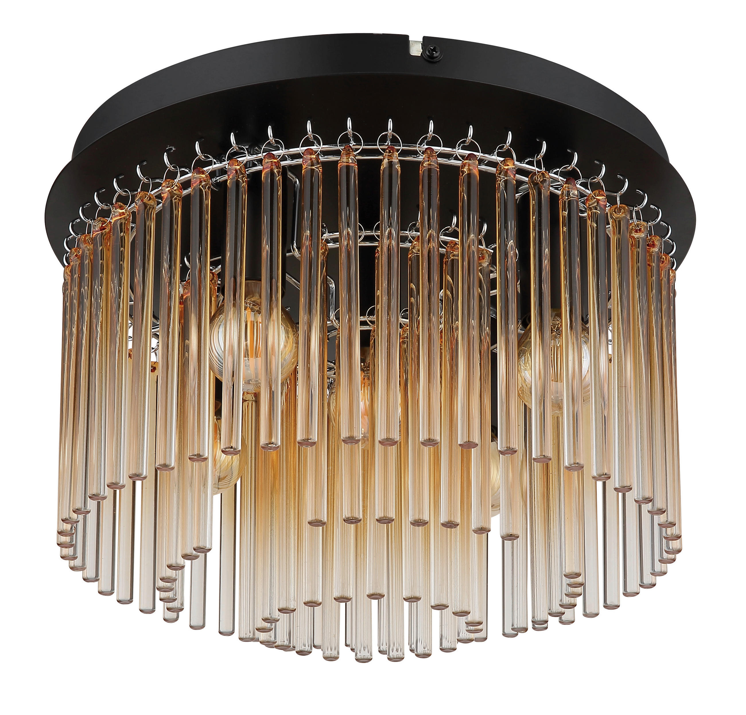 Globo Deckenleuchte Gorley Bernstein, Chrom, Schwarz, Klar 23 cm
