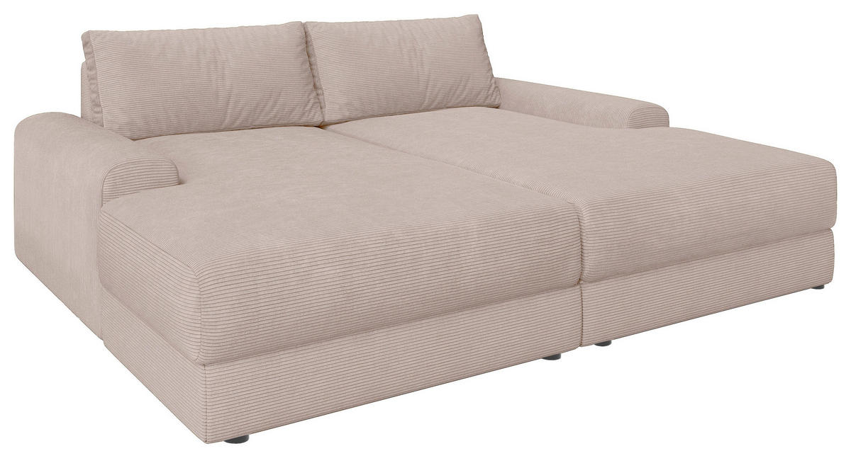 BIGSOFA Cord Rosa  - Schwarz/Rosa, MODERN, Kunststoff/Textil (234/93/190cm) - Carryhome