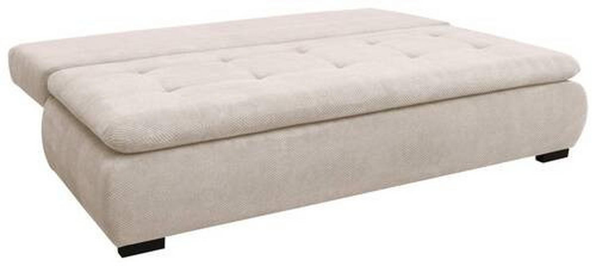 SCHLAFSOFA in Webstoff, Plüsch Naturfarben  - Schwarz/Naturfarben, Konventionell, Textil (203/72-96/98cm) - Novel