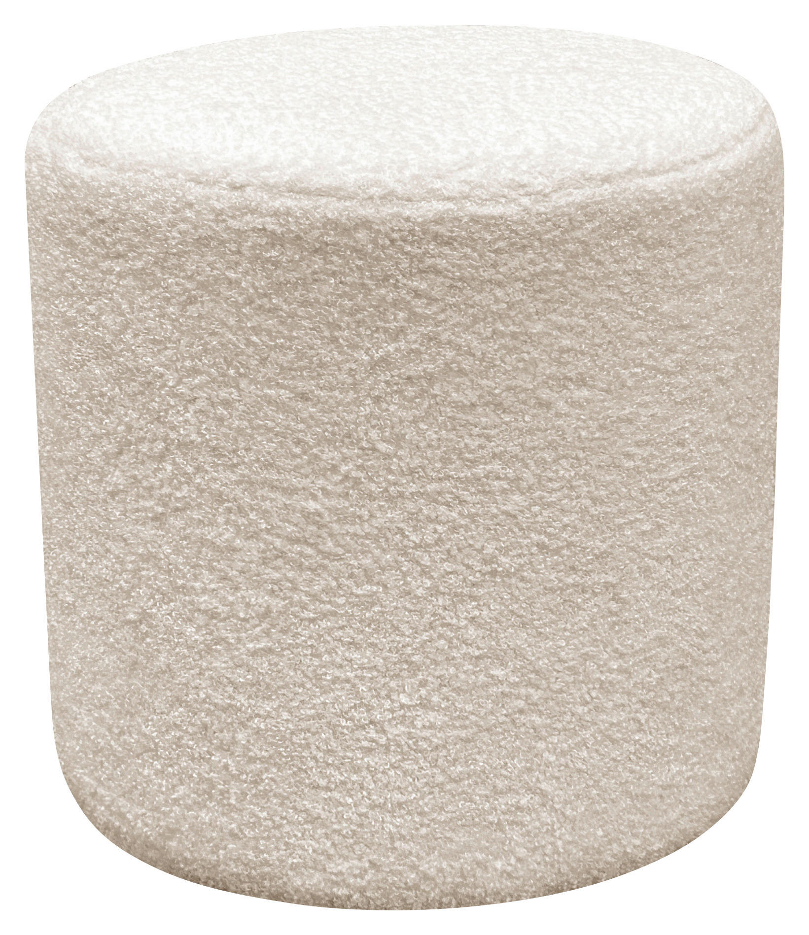 HOCKER Teddystoff Beige - Beige/Weiß, Trend, Kunststoff/Textil (35/35/36cm) - Novel