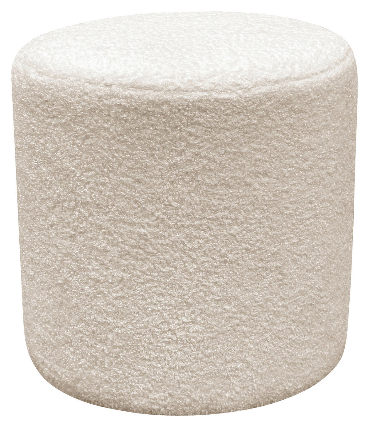HOCKER Teddystoff Beige  - Beige/Weiß, Trend, Kunststoff/Textil (35/35/36cm) - Novel