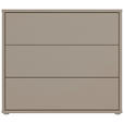 KOMMODE , 95/83/42 cm, 3 Schublade(n)  - Taupe/Silberfarben, Trend, Holzwerkstoff/Kunststoff (95/83/42cm) - Carryhome