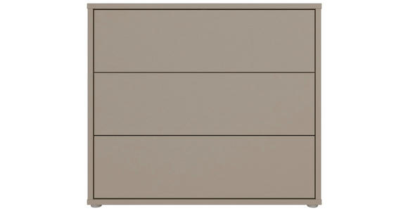 KOMMODE , 95/83/42 cm, 3 Schublade(n)  - Taupe/Silberfarben, Trend, Holzwerkstoff/Kunststoff (95/83/42cm) - Carryhome