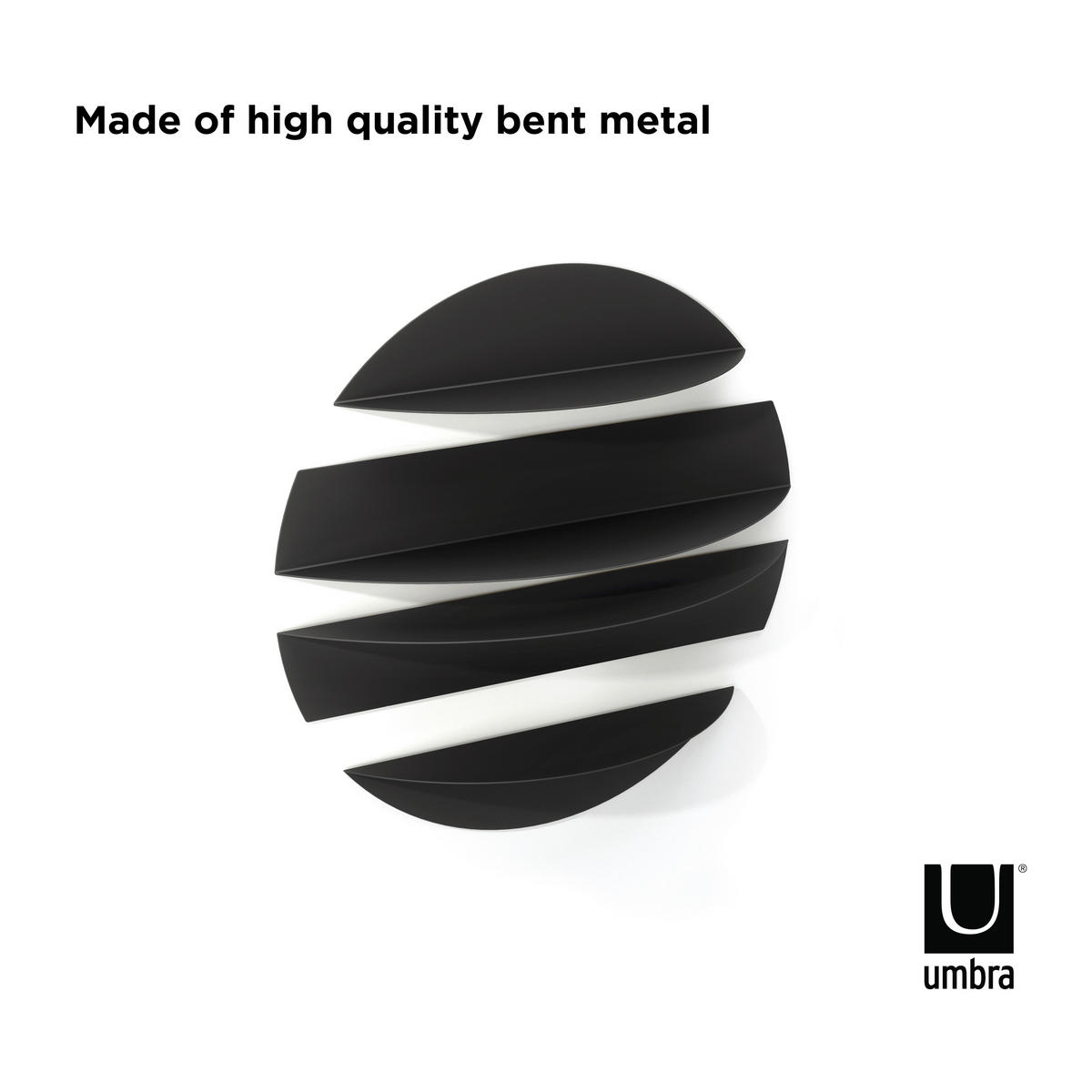 NÁSTĚNNÝ REGÁL, černá, 76/76/19 cm - černá, Basics, kov (76/76/19cm) - Umbra