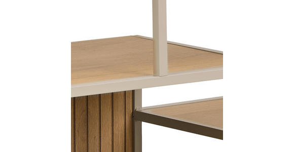 REGAL Grau, Eichefarben  - Eichefarben/Grau, MODERN, Holzwerkstoff/Metall (114/78/35cm) - Xora
