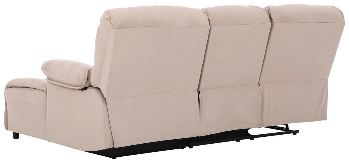 ECKSOFA Beige Webstoff  - Beige/Schwarz, Basics, Kunststoff/Textil (216/159cm) - P & B
