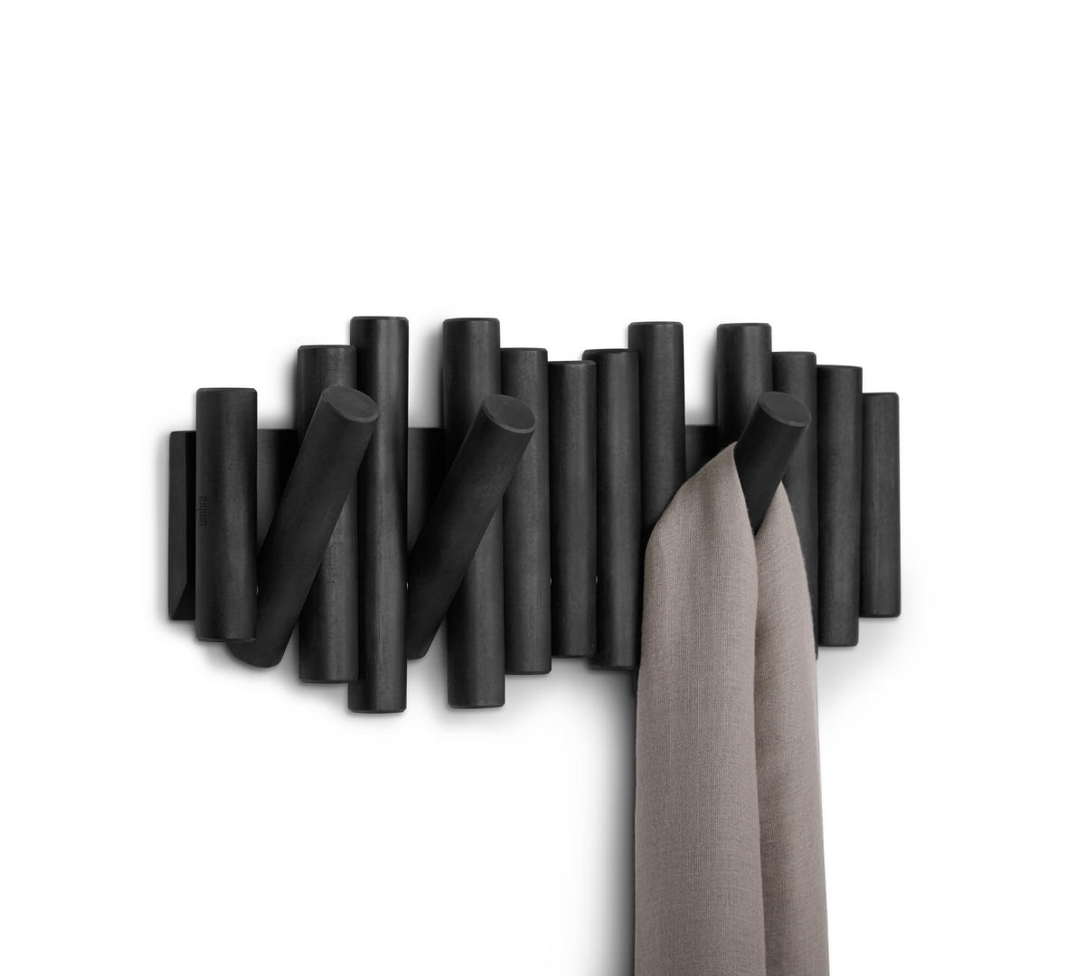WANDGARDEROBE  in Pinie Schwarz  - Schwarz, KONVENTIONELL, Holz (38/17/4cm) - Umbra