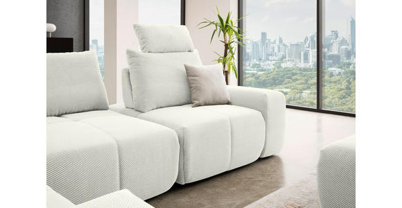 ECKSOFA in Velours Creme 236/326 cm - Creme/Schwarz, Design, Kunststoff/Textil (236/326cm) - Xora