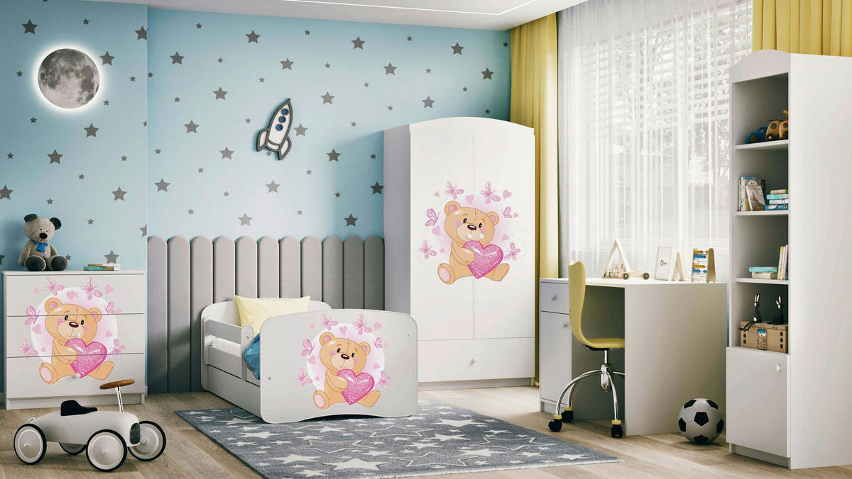 KINDER-/JUNIORBETT - Birkefarben/Weiß, MODERN, Holz/Holzwerkstoff (80/160cm) - MID.YOU