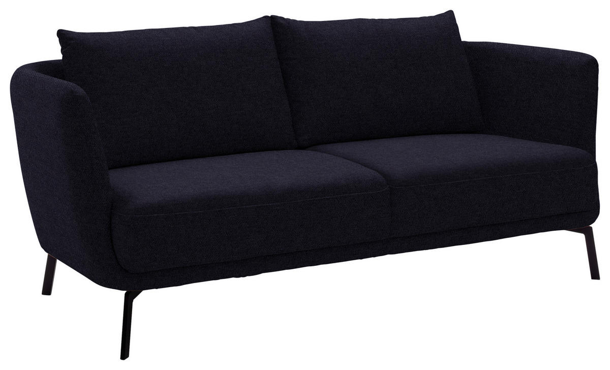 2,5-SITZER  in Flachgewebe Anthrazit  - Anthrazit/Schwarz, Design, Textil/Metall (190/71/91cm) - Schöner Wohnen