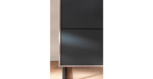 LOWBOARD in 208/68/50 cm - Eichefarben/Anthrazit, Design, Glas/Holz (208/68/50cm) - Novel