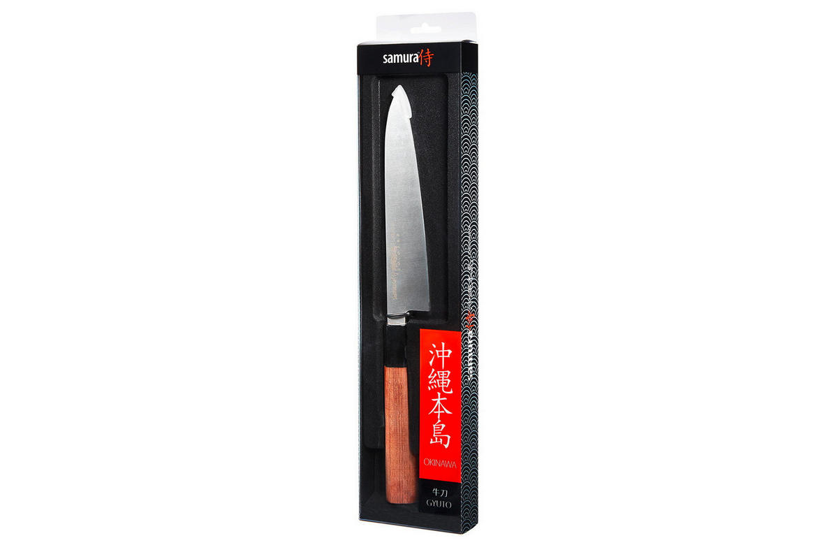 NOŽ ŠEFA KUHINJE  OKINAWA        32 cm    oplemenjeni čelik - srebrne boje/crna, Basics, metal/plastika (32cm) - Samura