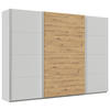 SCHWEBETÜRENSCHRANK  in Eiche Artisan, Seidengrau  - Seidengrau/Alufarben, KONVENTIONELL, Holzwerkstoff/Metall (315/210/62cm) - Xora
