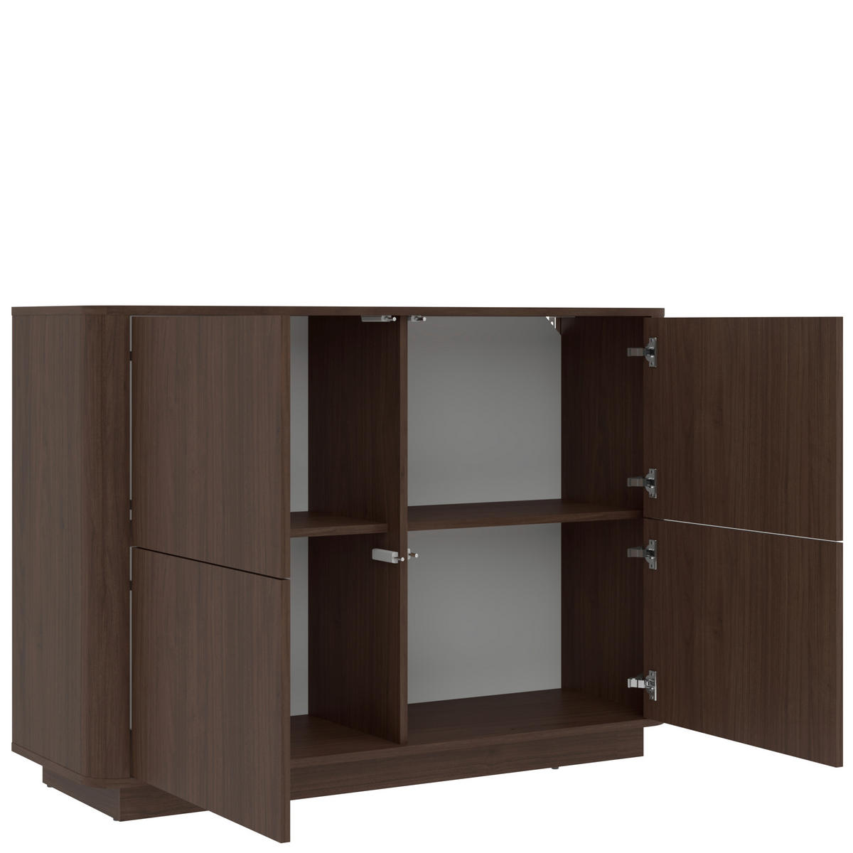 KOMMODE Sand Minimal, 124,4/89,5/40 cm,  - Walnussfarben, Design, Holzwerkstoff (124,4/89,5/40cm) - MID.YOU