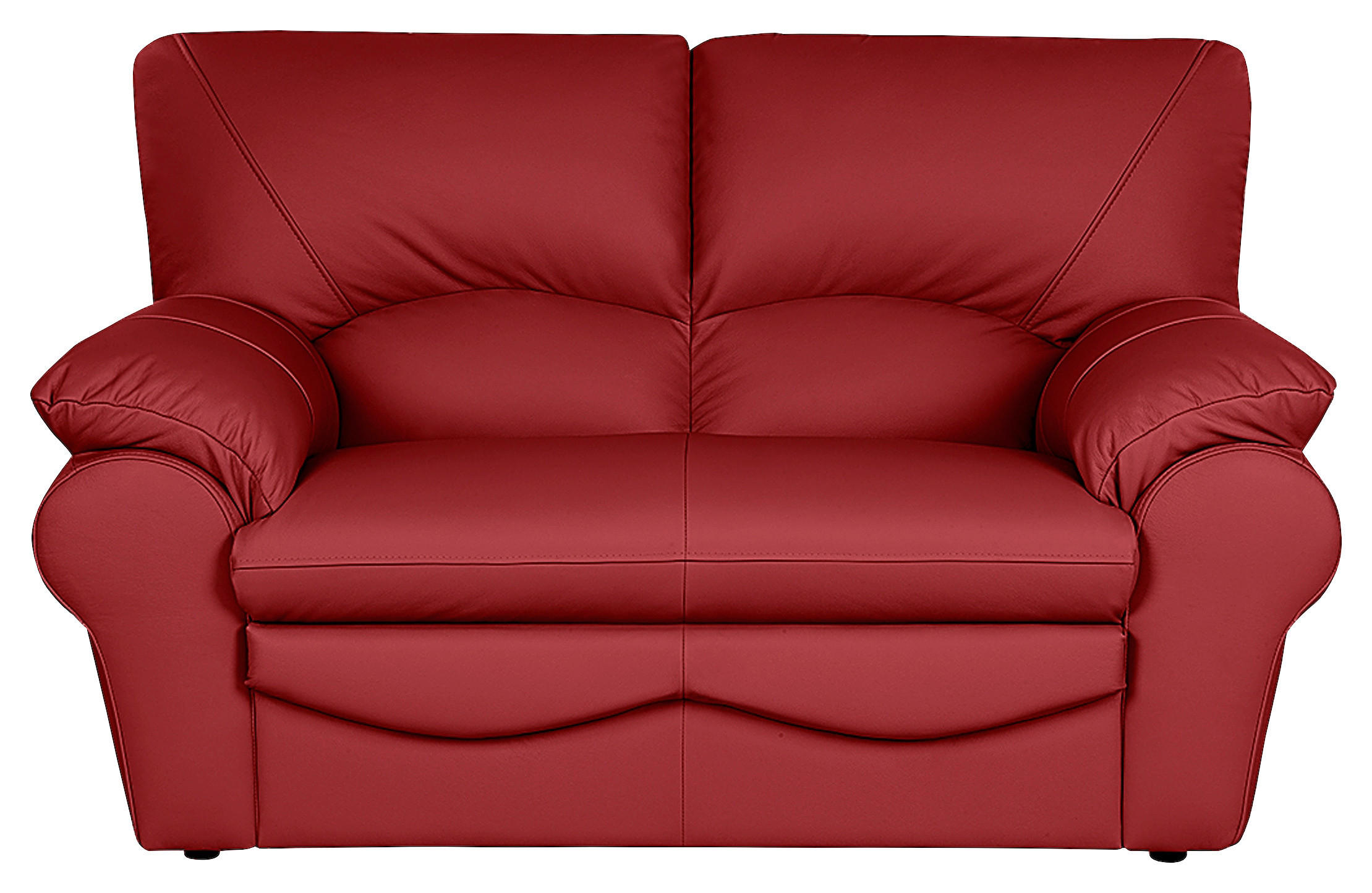 2-SITZER-SOFA in Echtleder Rot  - Rot/Schwarz, Design, Leder/Kunststoff (150/92/85cm) - Livetastic