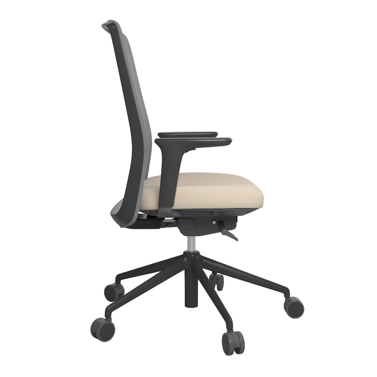 DREHSTUHL Grau, Schwarz, Beige  - Beige/Schwarz, MODERN, Kunststoff/Textil (70/103-115/70cm)