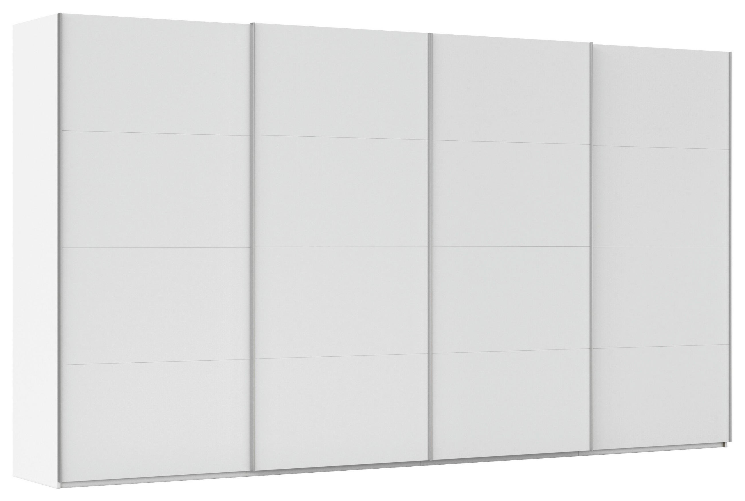 SCHWEBETÜRENSCHRANK 400/236/68 cm 4-türig Weiß  - Alufarben/Weiß, Basics, Holzwerkstoff/Metall (400/236/68cm) - Novel