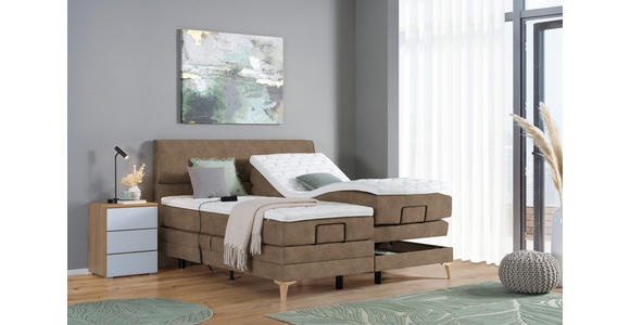 BOXSPRINGBETT 160/200 cm  in Braun  - Eichefarben/Braun, KONVENTIONELL, Holz/Textil (160/200cm) - Voleo