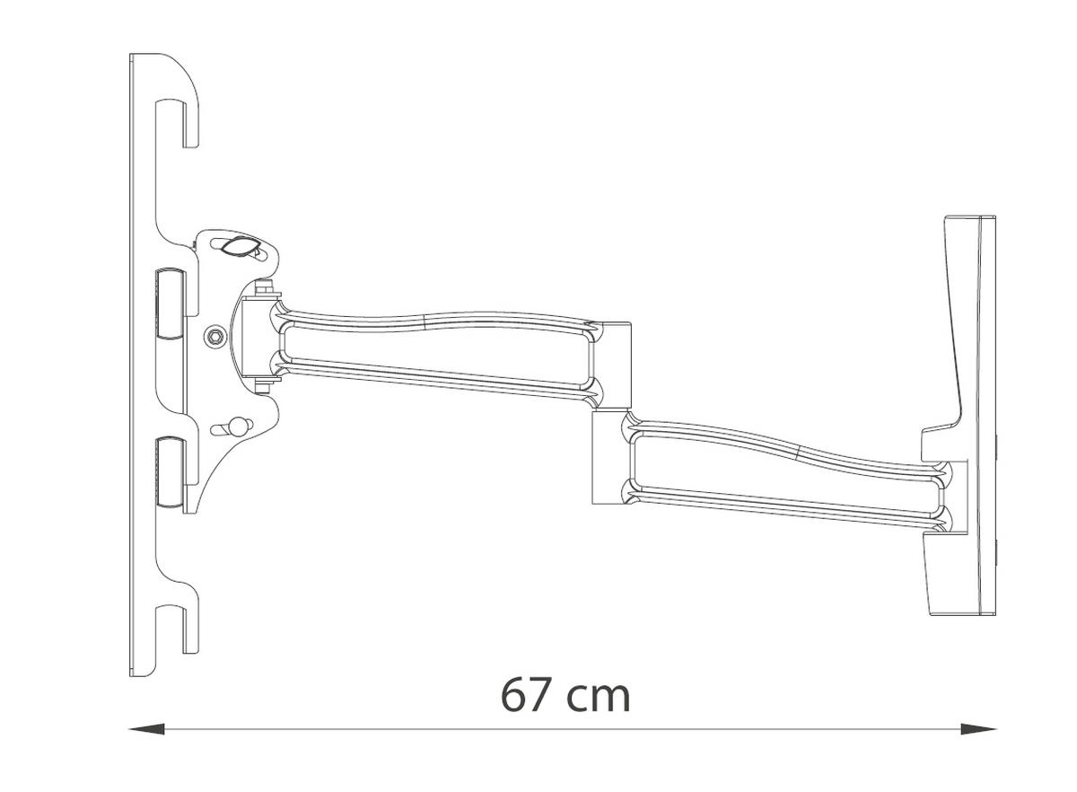 TV-WANDHALTER in Schwarz  - Schwarz, Konventionell, Metall (65/48/67cm) - MID.YOU