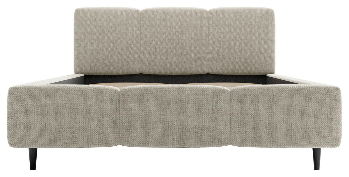 POLSTERBETT Lattenrost, Bettkasten 160/200 cm  in Taupe  - Taupe/Schwarz, Design, Holz/Textil (160/200cm) - Boxxx