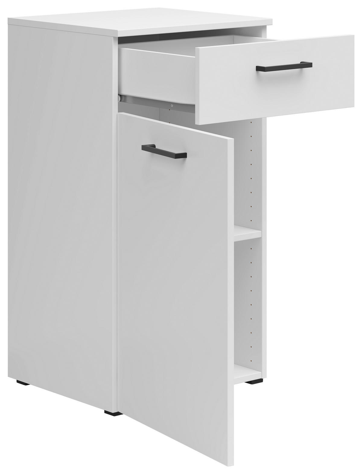 KOMMODE 45/83/40 cm  in Weiss  - Weiss/Anthrazit, Modern, Holzwerkstoff/Kunststoff (45/83/40cm)