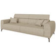 BIGSOFA Webstoff Beige  - Beige/Schwarz, KONVENTIONELL, Textil/Metall (280/80/110cm) - Carryhome