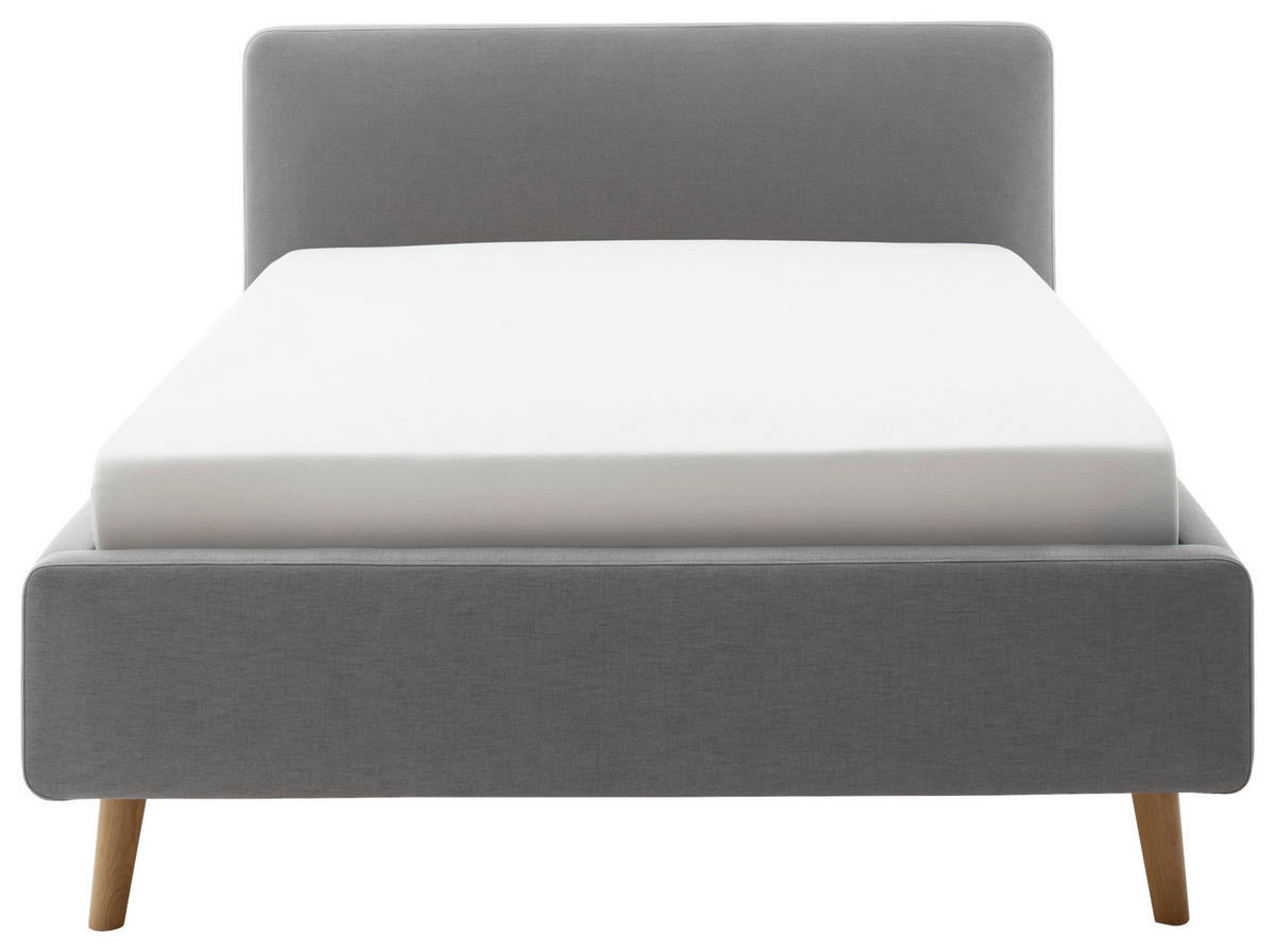 POLSTERBETT Lattenrost, Bettkasten Hellgrau 140/200 cm  - Eichefarben/Hellgrau, Design, Holz/Textil (140/200cm) - Livetastic