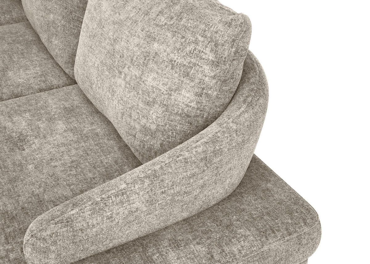 ECKSOFA in Webstoff Hellbraun  - Hellbraun/Schwarz, KONVENTIONELL, Textil/Metall (183/293cm) - Carryhome