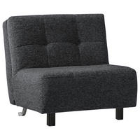 SCHLAFSESSEL Juice Flachgewebe Dunkelgrau Fußauswahl, Stoffauswahl, Liegefunktion  - Dunkelgrau/Schwarz, Design, Textil/Metall (85/92/102cm) - Novel