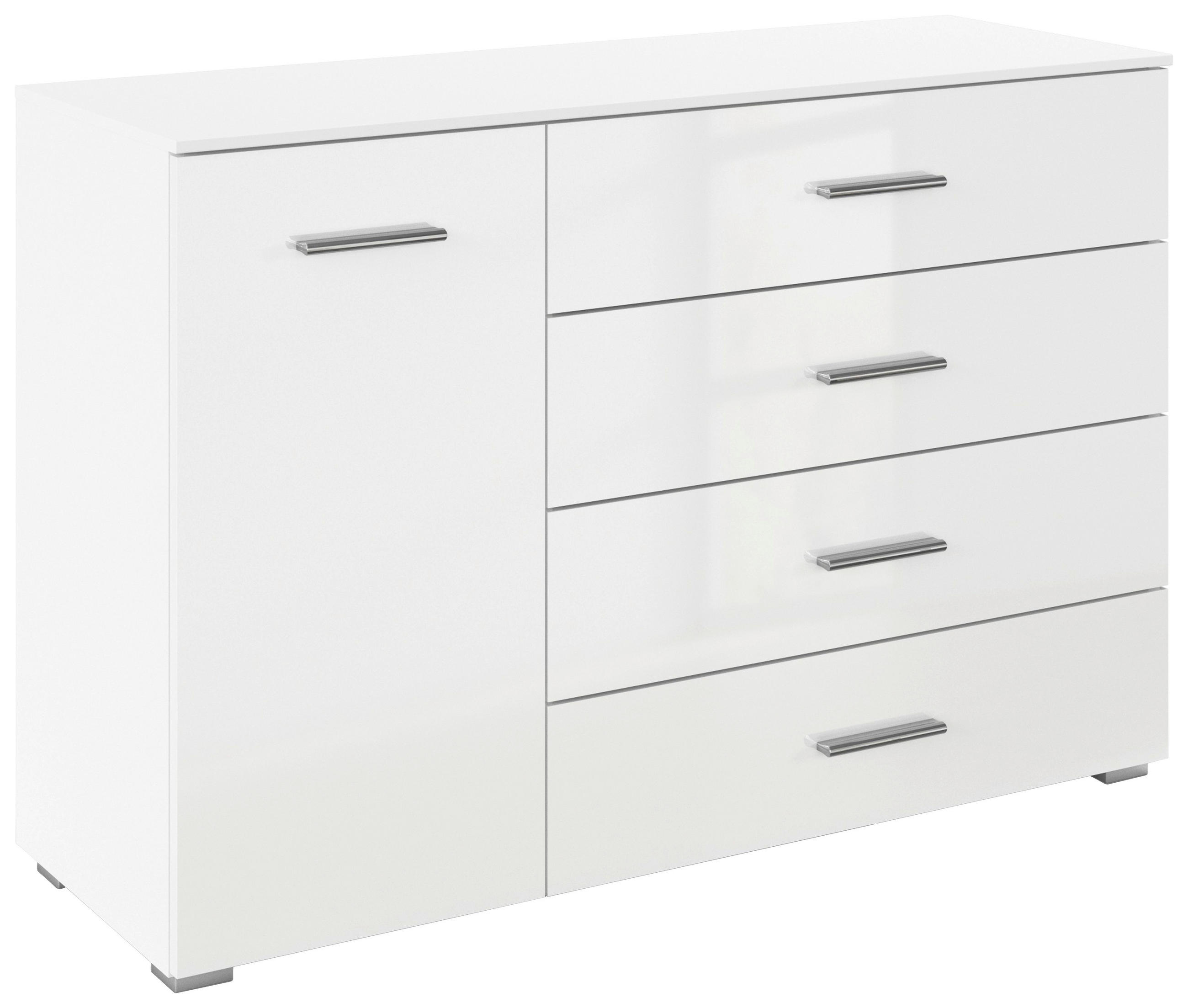home24 Sideboard Weiß, Weiß Hochglanz 120x81x42 cm