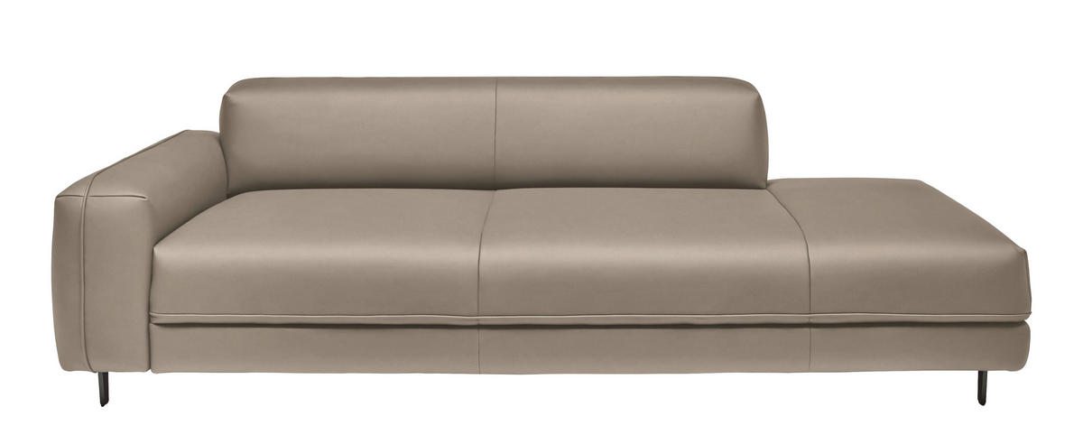 2,5-SITZER  in Echtleder Greige   - Greige/Anthrazit, Design, Leder/Metall (226/70/109cm) - Johann Jakob