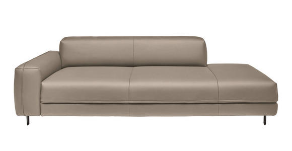 2,5-SITZER  in Echtleder Greige   - Greige/Anthrazit, Design, Leder/Metall (226/70/109cm) - Johann Jakob
