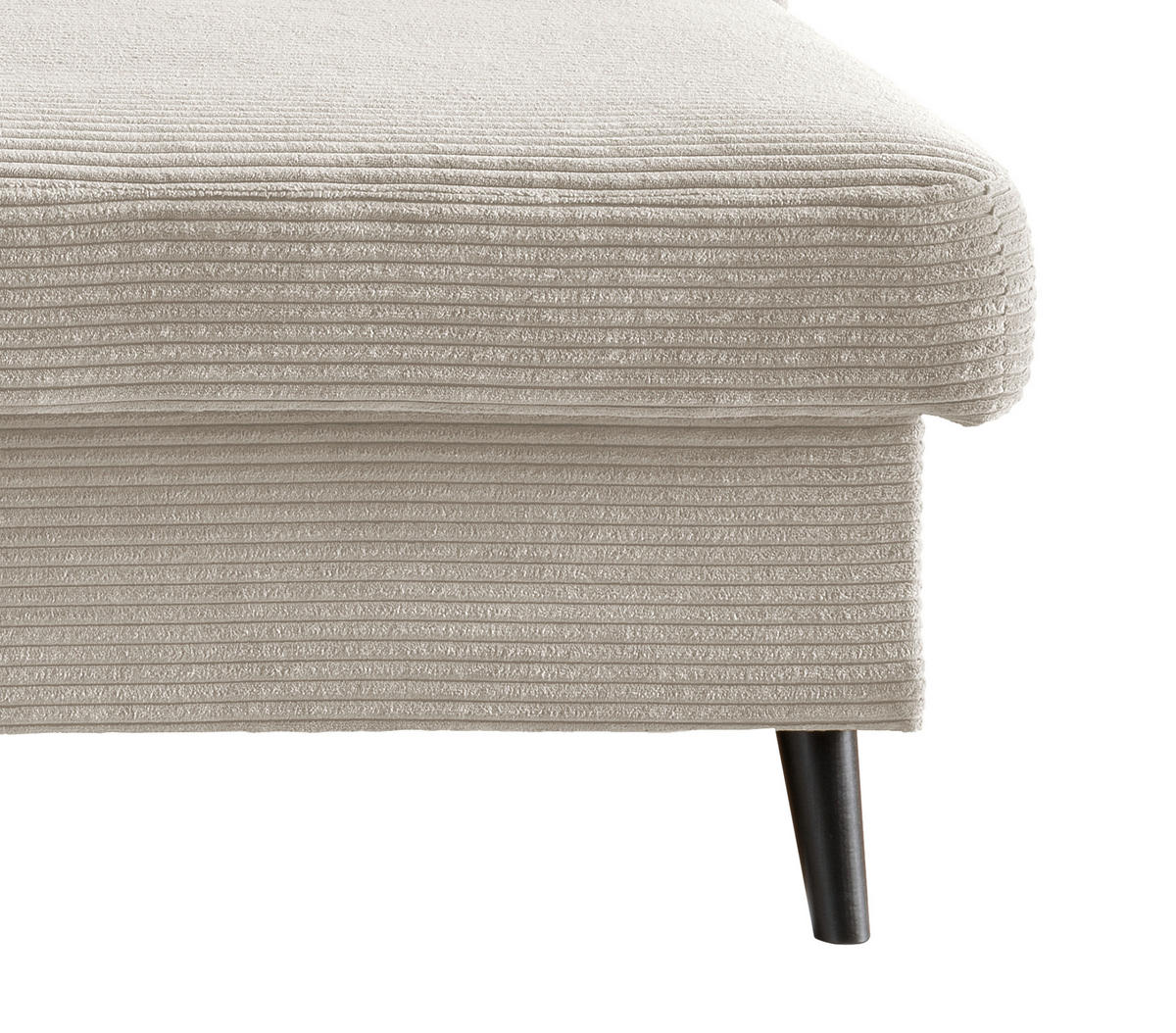 ECKSOFA Beige Cord  - Beige/Schwarz, Design, Holz/Textil (228/150cm) - P & B