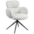 ARMLEHNSTUHL  in Eisen Webstoff  - Creme/Schwarz, Design, Textil/Metall (64/88/62cm) - Novel