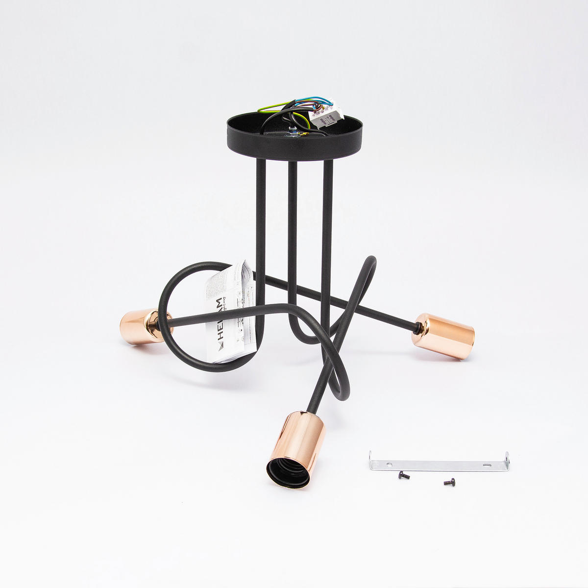 DECKENLEUCHTE    45/45/30 cm  - Schwarz/Kupferfarben, Trend, Metall (45/45/30cm)