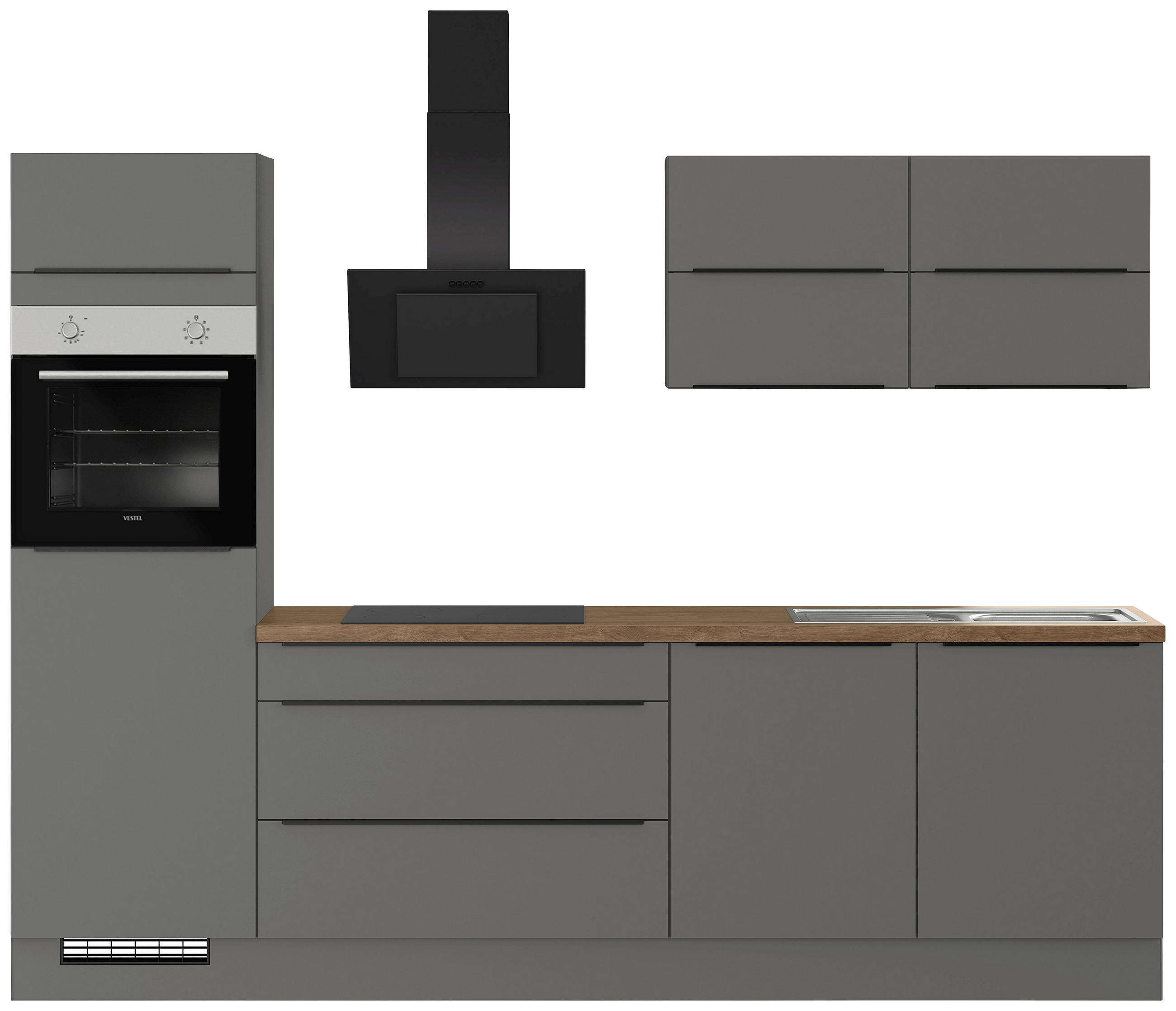 Impuls Küchenleerblock IP 3150 Graphit 280 cm