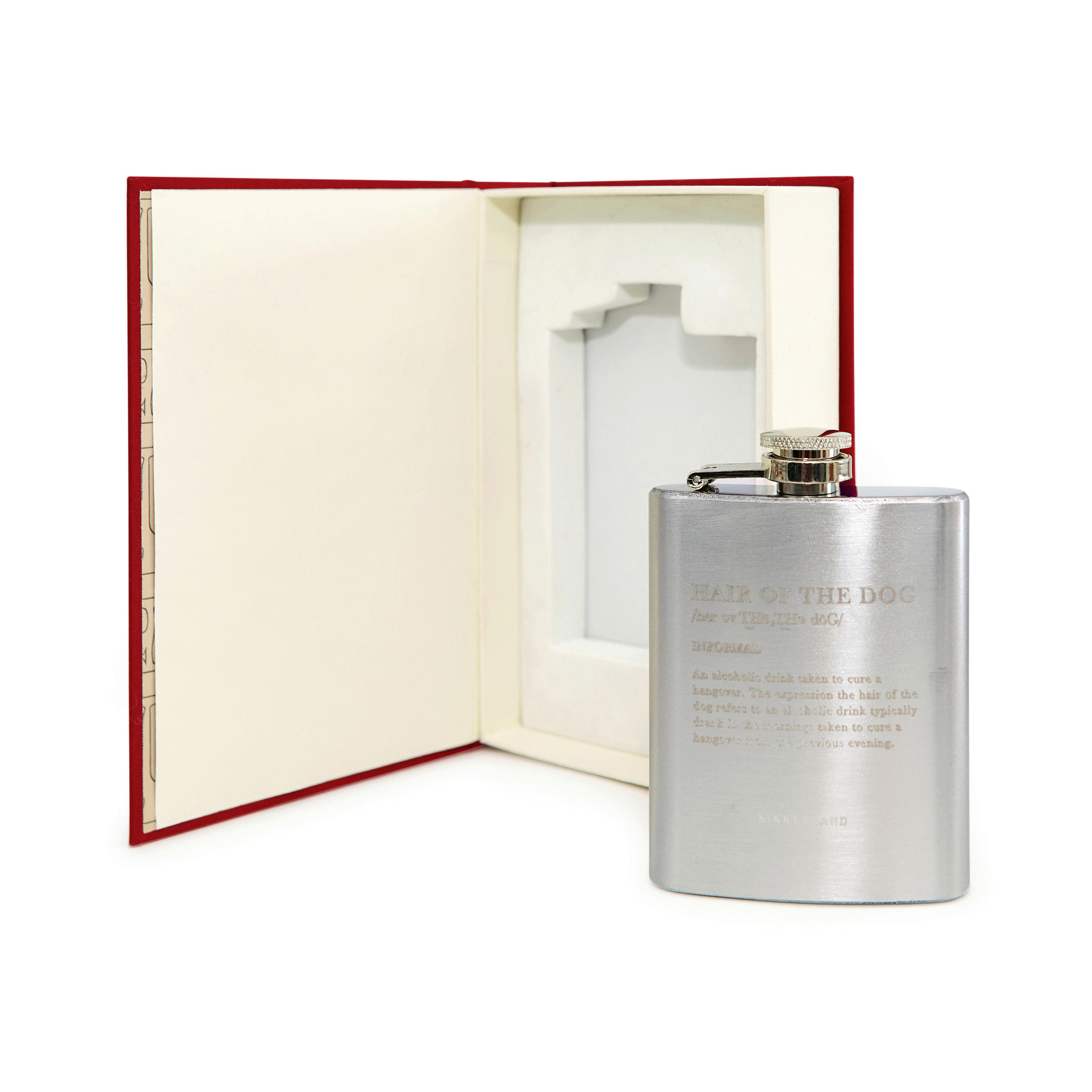 SZESZESITALOS PALACK  - sötétvörös/szürke, Basics, fém (3,2/16,1/10,5cm) - Kikkerland