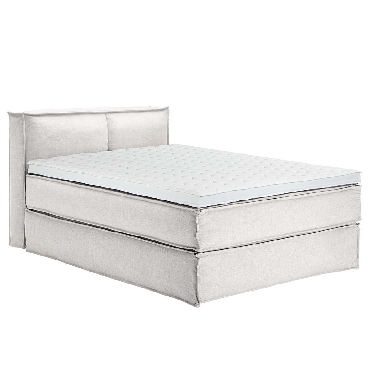 BOXSPRINGBETT 140/220 cm  in Creme  - Creme/Schwarz, Design, Textil (140/220cm) - home24