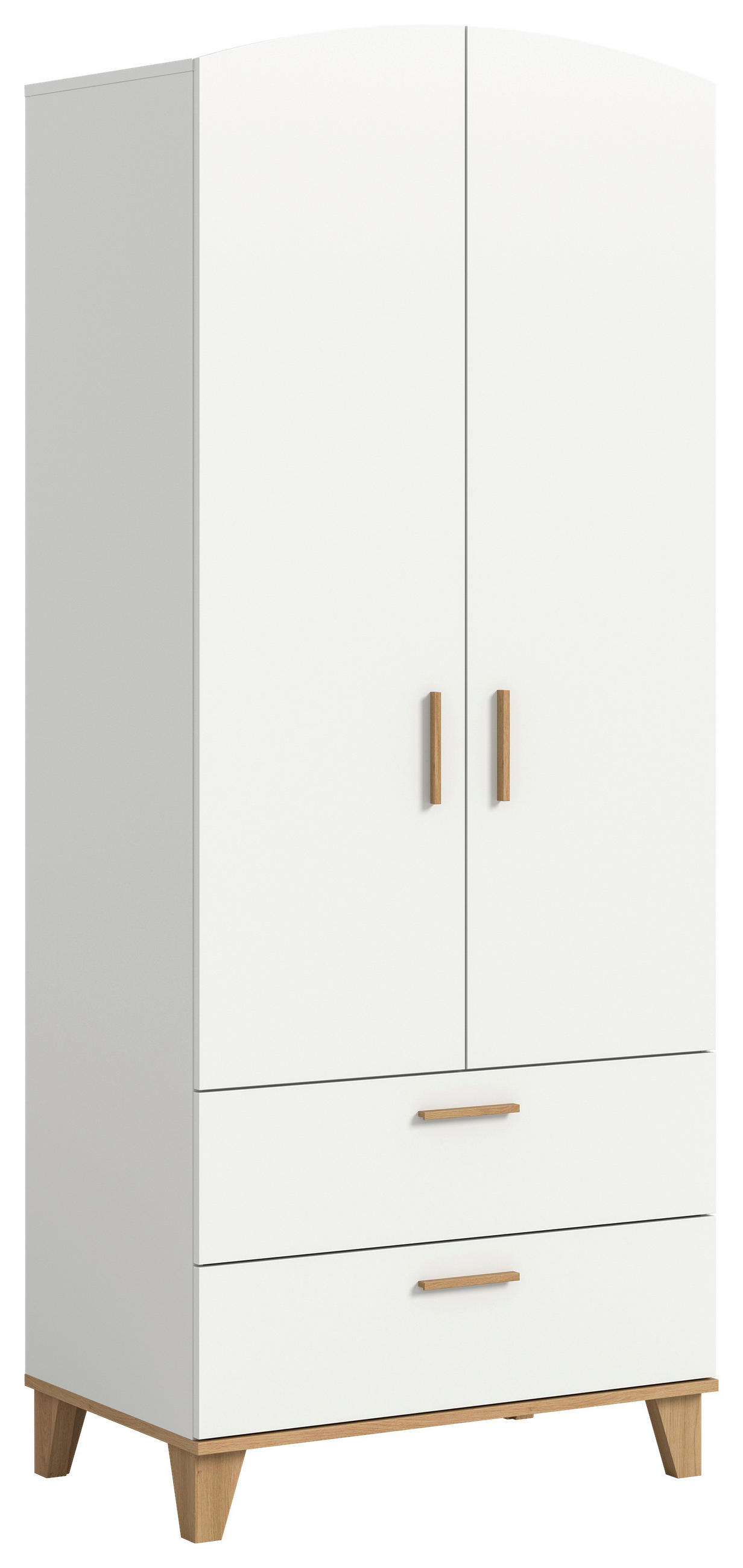DREHTÜRENSCHRANK  in Weiß, Eiche Artisan  - Eiche Artisan/Weiß, ROMANTIK / LANDHAUS, Holzwerkstoff/Kunststoff (81/198/51cm) - Livetastic