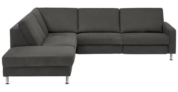 ECKSOFA  in Mikrofaser Anthrazit  242/275 cm  - Anthrazit/Alufarben, Design, Textil/Metall (242/275cm) - Dieter Knoll