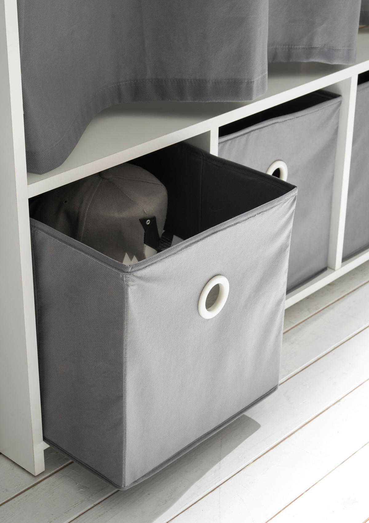 OFFENER KLEIDERSCHRANK 100/180/50 cm  in Grau, Weiß  - Weiß/Grau, Basics, Karton/Holzwerkstoff (100/180/50cm) - MID.YOU