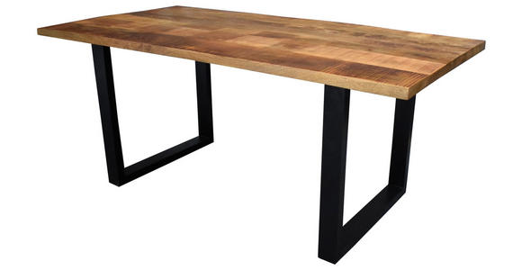 ESSTISCH in Holz, Metall 180/90/77 cm - Schwarz/Naturfarben, Design, Holz/Metall (180/90/77cm) - Ambia Home