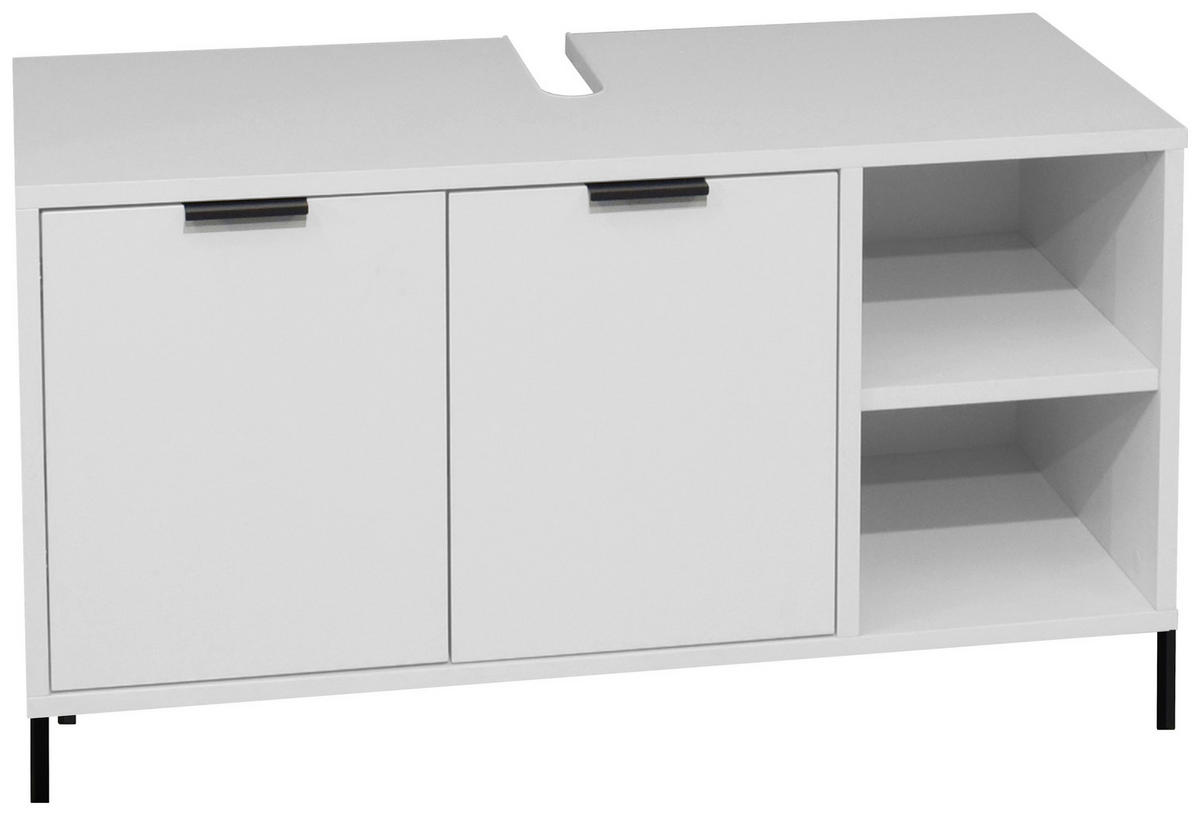 WASCHBECKENUNTERSCHRANK 71/58/45 cm  - Schwarz/Grau, MODERN, Holzwerkstoff/Metall (71/58/45cm) - Livetastic